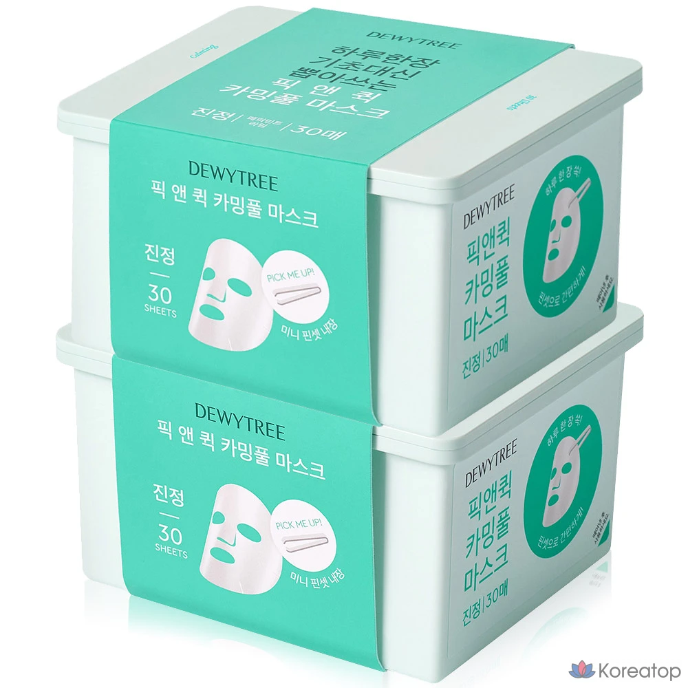 Тканевая маска для лица Dewytree Mask Pack Calming Full Pick & Quick, 30 шт.