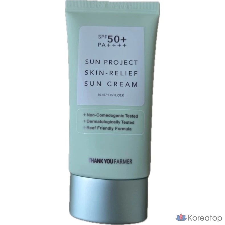 Солнцезащитный крем Thank You Farmer Sun Project Skin Relief SPF50+ PA++++, 50 мл, 1 шт.