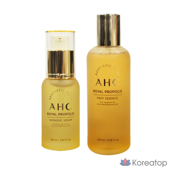 Набор из 2 предметов: эссенция с королевским прополисом AHC 100 мл + сыворотка с королевским прополисом 30 мл.