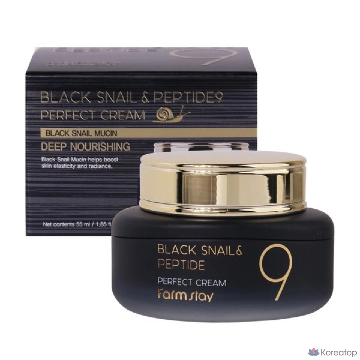 Крем FarmStay Black Snail &amp; Peptide9 Perfect Cream, 55 мл, 1 шт.