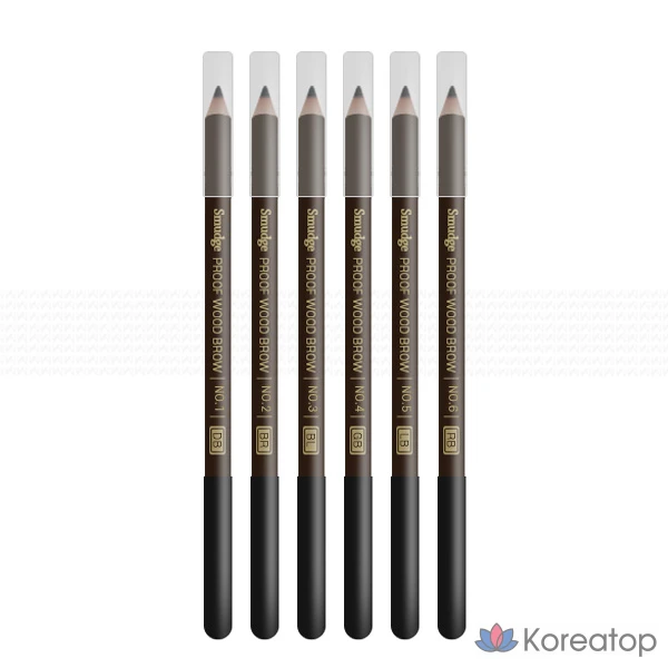 Карандаш для бровей Missha Smudgeproof Wood Brow, оттенок Dark Brown, 3.5*90 мм, 1 шт.