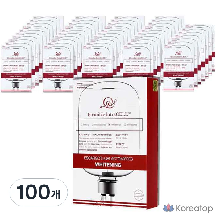 Тканевая маска для лица Elensilia Intracell Escargot Galactomyces Whitening Mask, 100 шт.