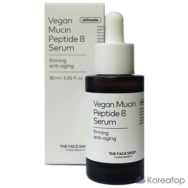 Сыворотка The Face Shop Ultimate Vegan Mucin Peptide 8, 30 мл, 1 шт.