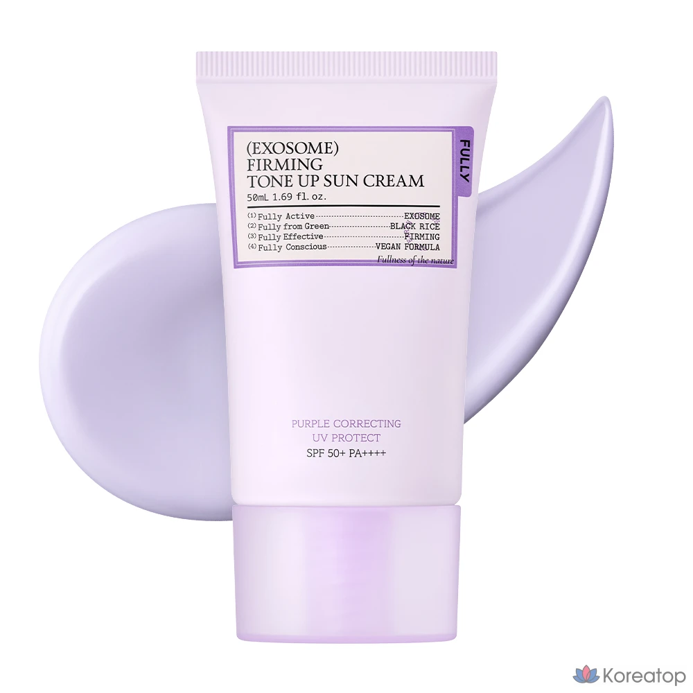 Солнцезащитный крем FULLY Exosome Firming Purple Tone-Up Yellow Coverage SPF50+ PA++++, 50 мл, 1 шт.
