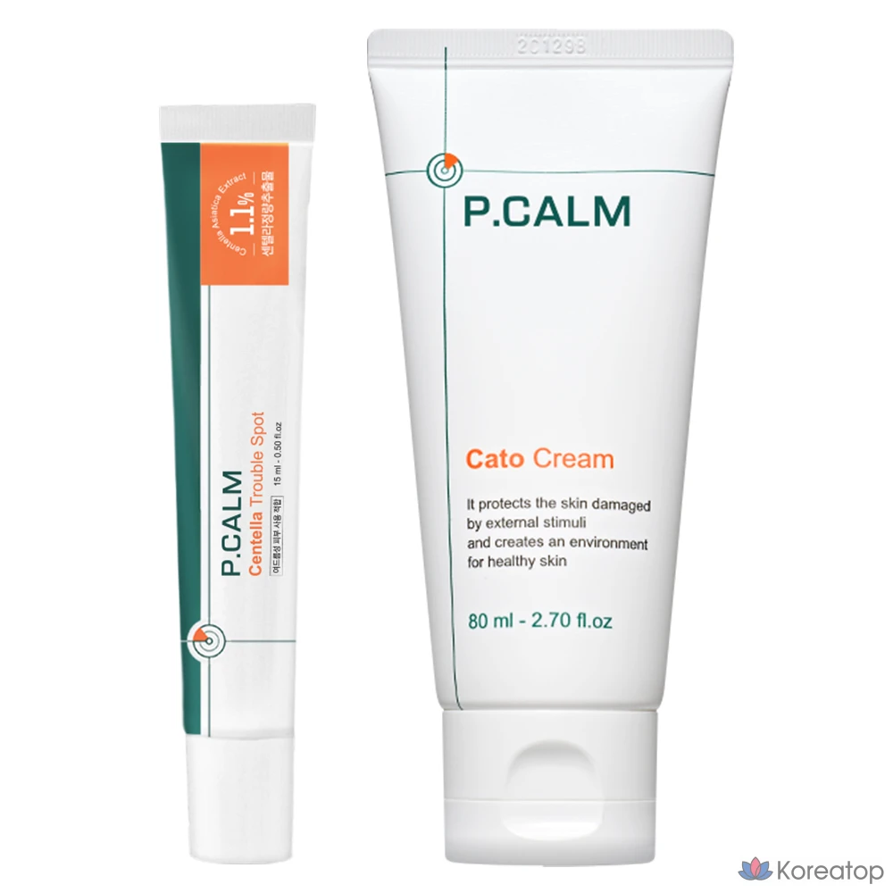 Средство от прыщей с центеллой 15 мл + крем P.CALM, 1 шт., 80 мл