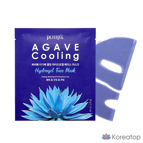Тканевая маска для лица Petitfee Agave Cooling Hydrogel Mask, 5 шт.