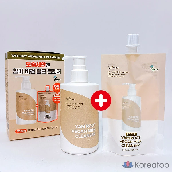 Очищающее молочко для лица Isntree Yam Vegan Milk Cleanser, сменный блок, 1 шт., 320 мл