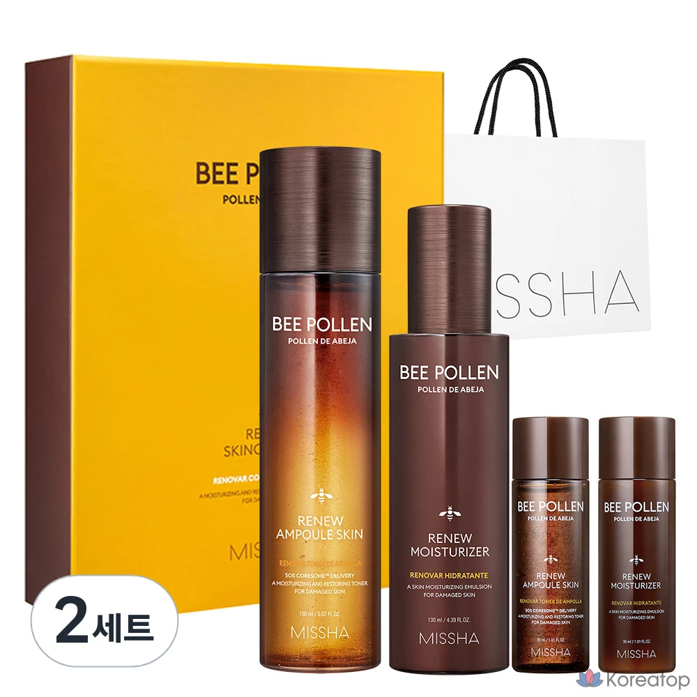 Набор средств по уходу за кожей Missha Bee Pollen Renew, 2 предмета, 2 набора.