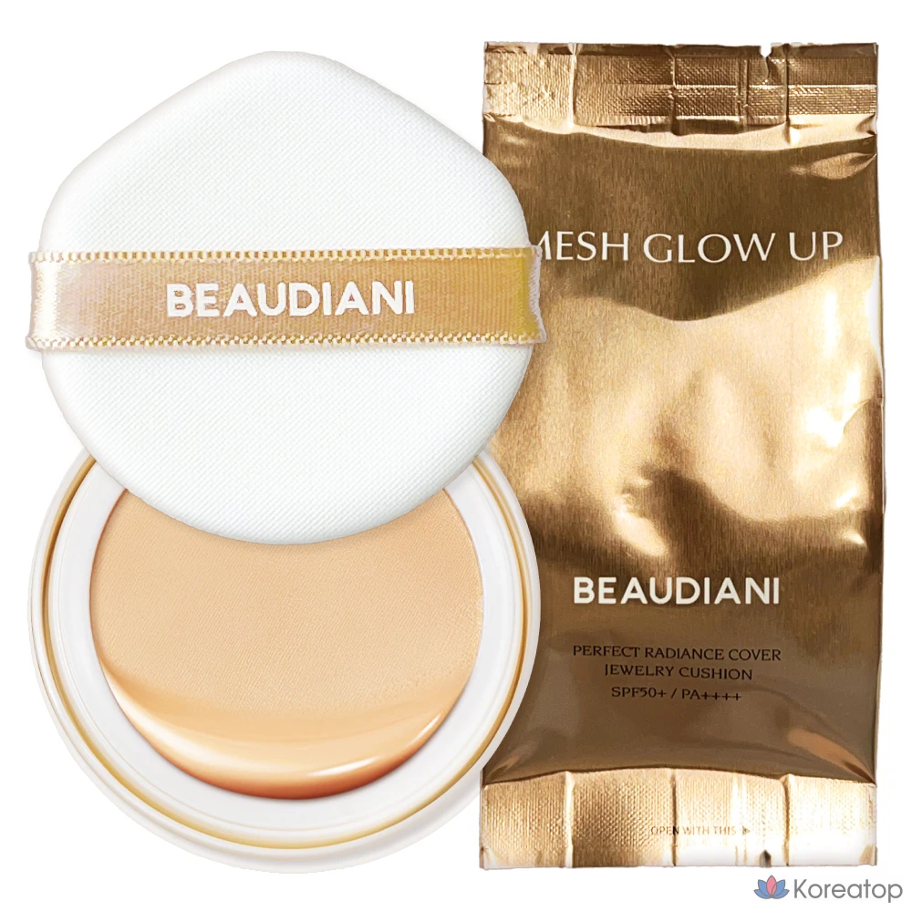 Сменный блок тонального крема Beaudiani Mesh Glow Up Cover Cushion Foundation, 12 г, № 1, натуральный оттенок, 1 шт.