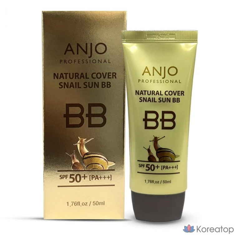 Биби-крем Ekel Anjou Natural Cover Snail Sun BB Cream SPF50+ PA+, 50 мл, 1 шт.