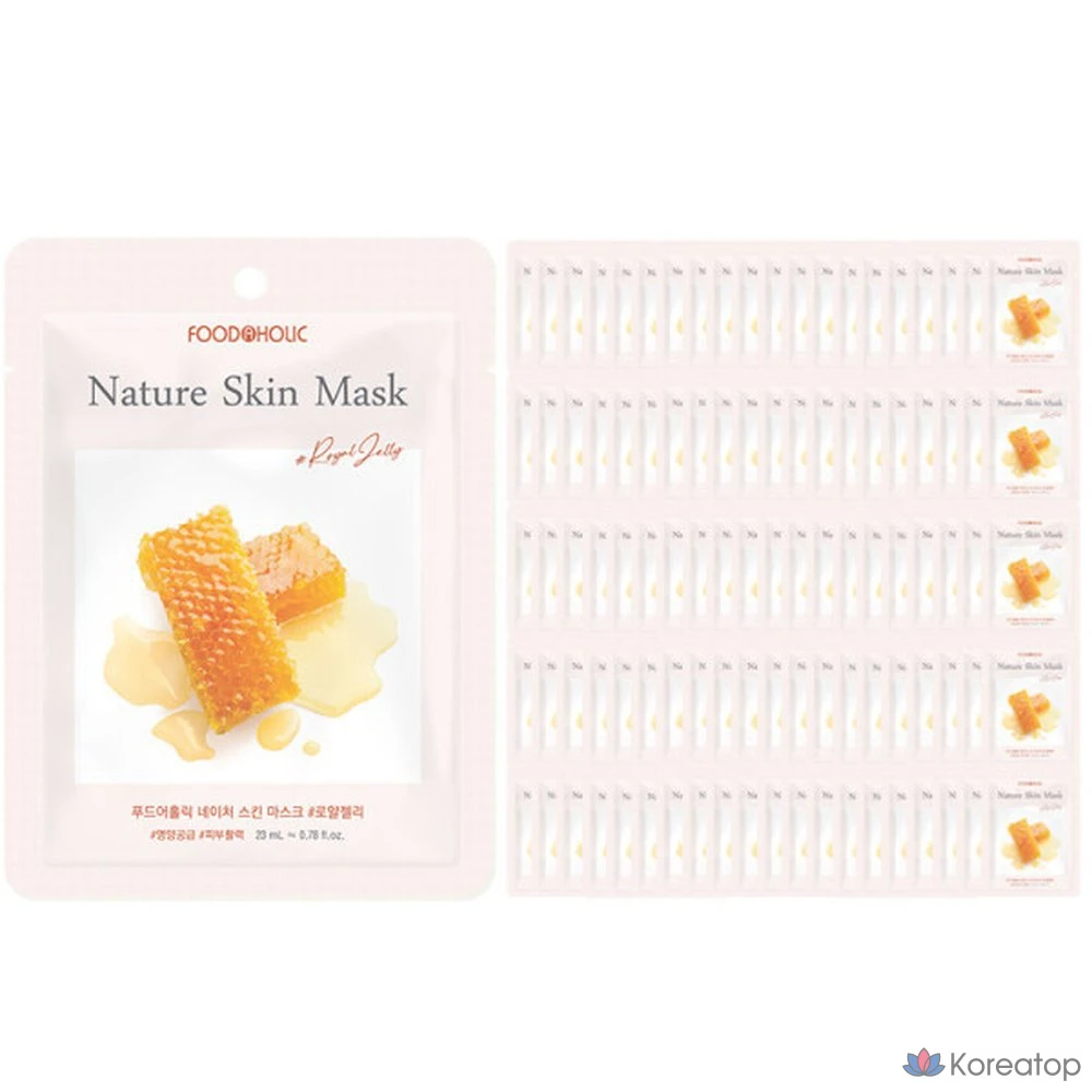 (100 штук)Маска с маточным молочком Foodaholic Nature Skin, 100 штук, 1 штука