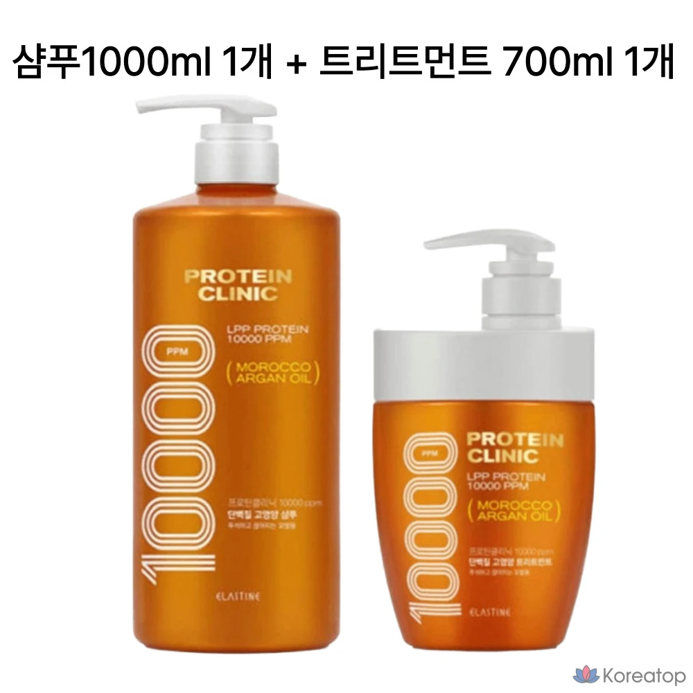 Протеиновый шампунь с эластином, 1 л, средство для ухода 700 мл, 1 комплект.