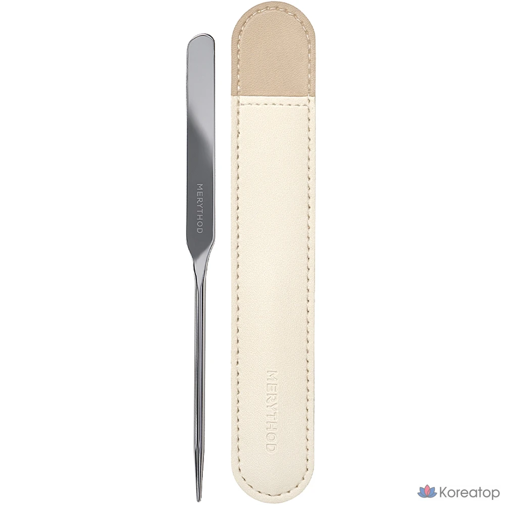 Лопатка для макияжа Merythod Recover, серебристая, бежевая, 1 шт.