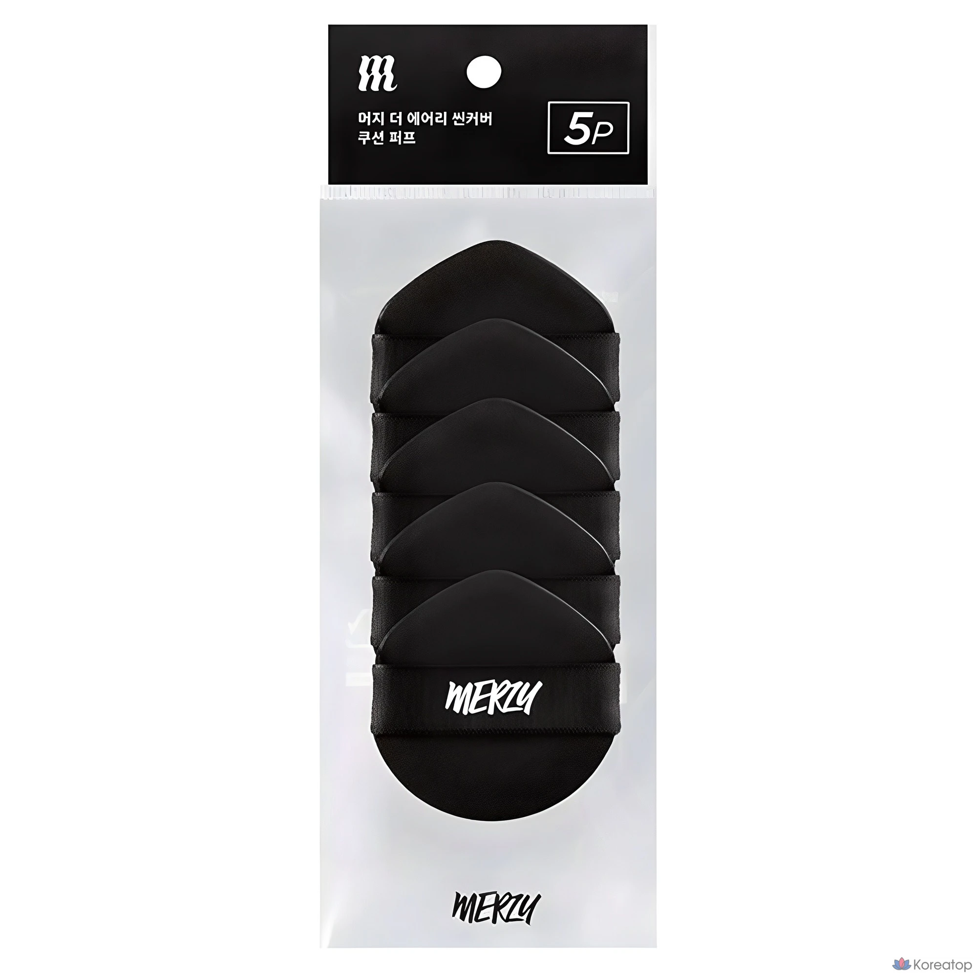 Набор из 5 мягких подушек MERZY the Airy Scene Cover Cushion Puff, черный, 1 шт.