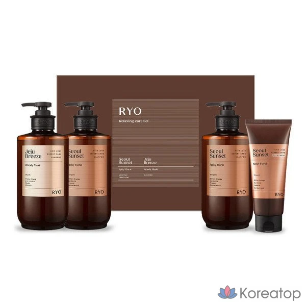 Набор для ухода Ryo Relaxing Care Nourishing Hair Loss Professional 3-piece Set, 1 шт.