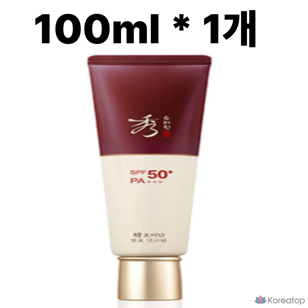 Солнцезащитный крем Sooryehan Hyobidam Fermented Sun Cream, 100 мл (SPF50+PA+++), 1 шт.