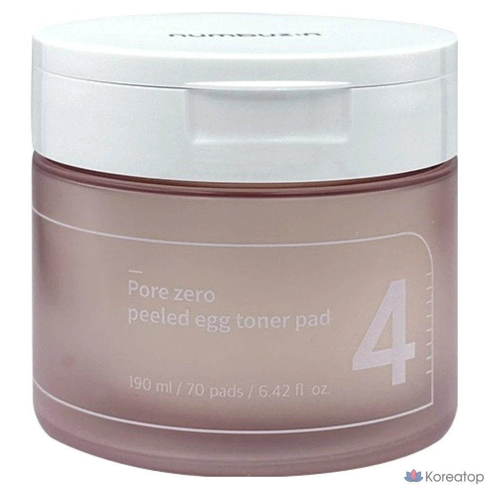 Очищающие подушечки для пор Numbers In No. 4 в форме яйца, 190 мл, 70 листов, 1 упаковка.