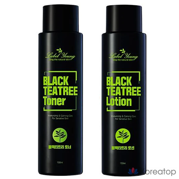 Тоник и лосьон Label Young Shocking с маслом черного чайного дерева, 1 комплект.
