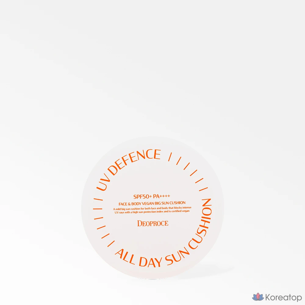 Кушон солнцезащитный Deoproce Vegan UV Defense All Day Sun Cushion SPF50+ PA++++, 25 г, 1 шт.