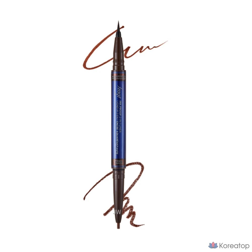 Подводка для глаз FMGT Ink Proof 2 in 1 Eyeliner, оттенок 02 Brown Proof, 0.6 г, 1 шт.
