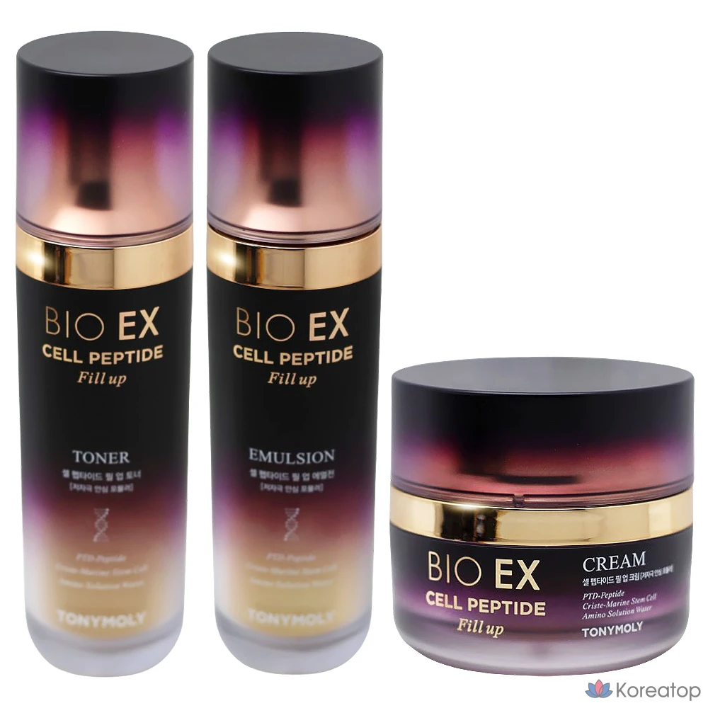 Набор для ухода Tony Moly BIO-EX Cell Peptide 3-piece Set (Toner + Emulsion + Cream), 1 шт.