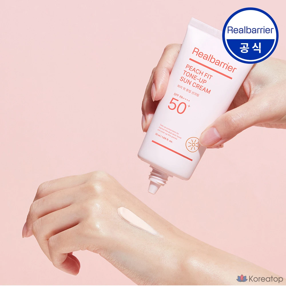 Солнцезащитный крем Real Barrier Peach Fit Tone-up, 50 мл, 1 шт.