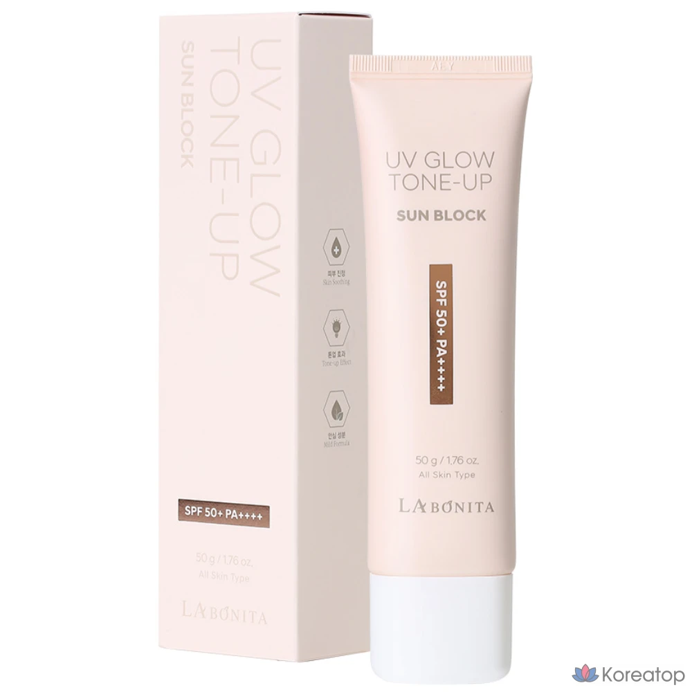 Солнцезащитный крем Labonita UV Glow Tone-Up, SPF50+ PA++++, розовый тонирующий, 1 шт., 50 г