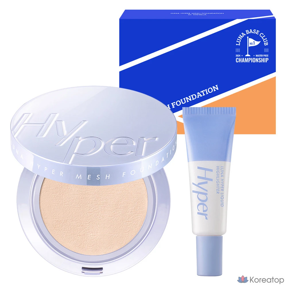 Набор для макияжа Luna Hyper Mesh Foundation Base Championship Edition (Foundation 13 г + Hyper Liquid Highlighter 8 г), оттенок 01 Vanilla, 1 шт.