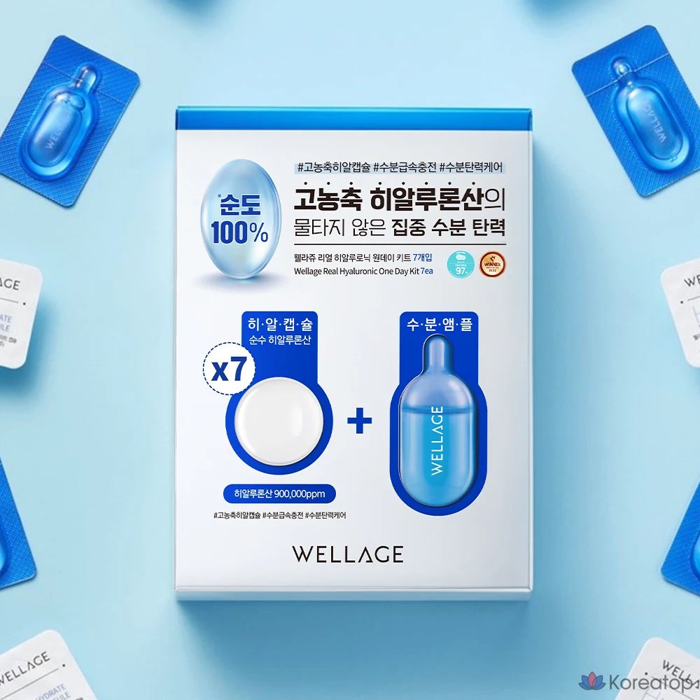 Набор WELLAGE Real Hyaluronic One-Day Kit, 7 пенсов, 1 шт.