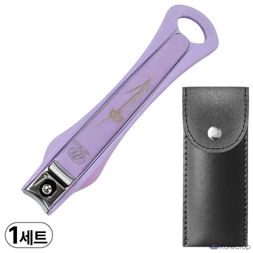 Набор для ухода Three Seven 777 Large Toenail Clipper N-211SEM + Portable Pouch, оттенок Violet/Pouch Black, 1 шт.