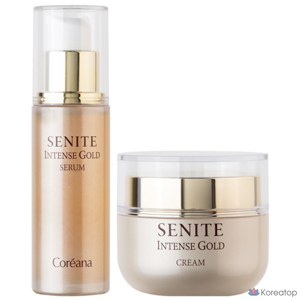 Coreana Senite Intense Gold Serum + Cream, пептидная сыворотка, повышающая эластичность кожи, 1 шт.