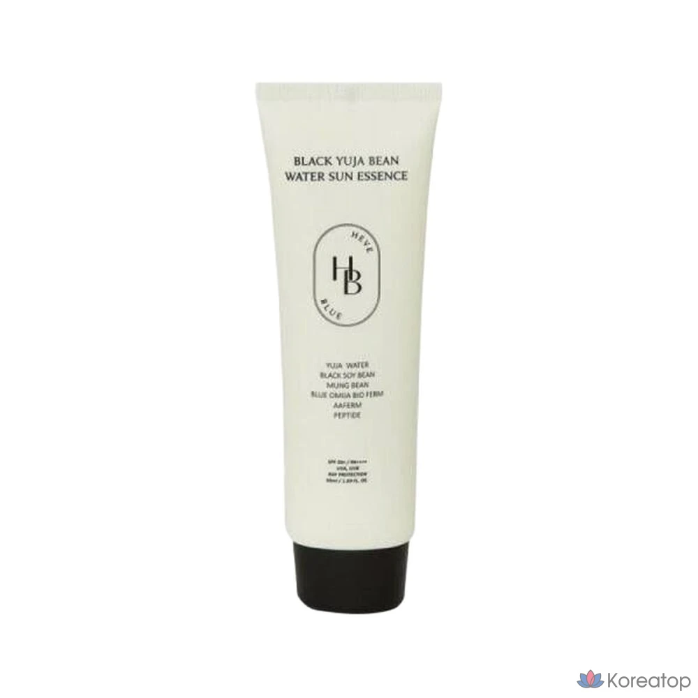 Солнцезащитный крем HEVEBLUE Black Yuja Bean Water Sun Essence, 50 мл, 1 шт.
