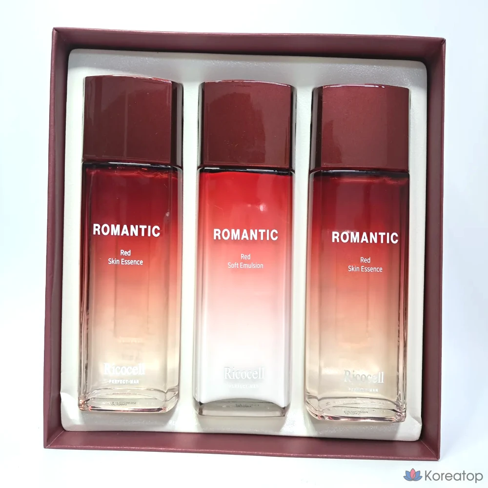 Набор Ricocell Perfect Man Romantic Red из 3 предметов: лосьон для лица 150 мл, отбеливающий и против морщин, 1 комплект