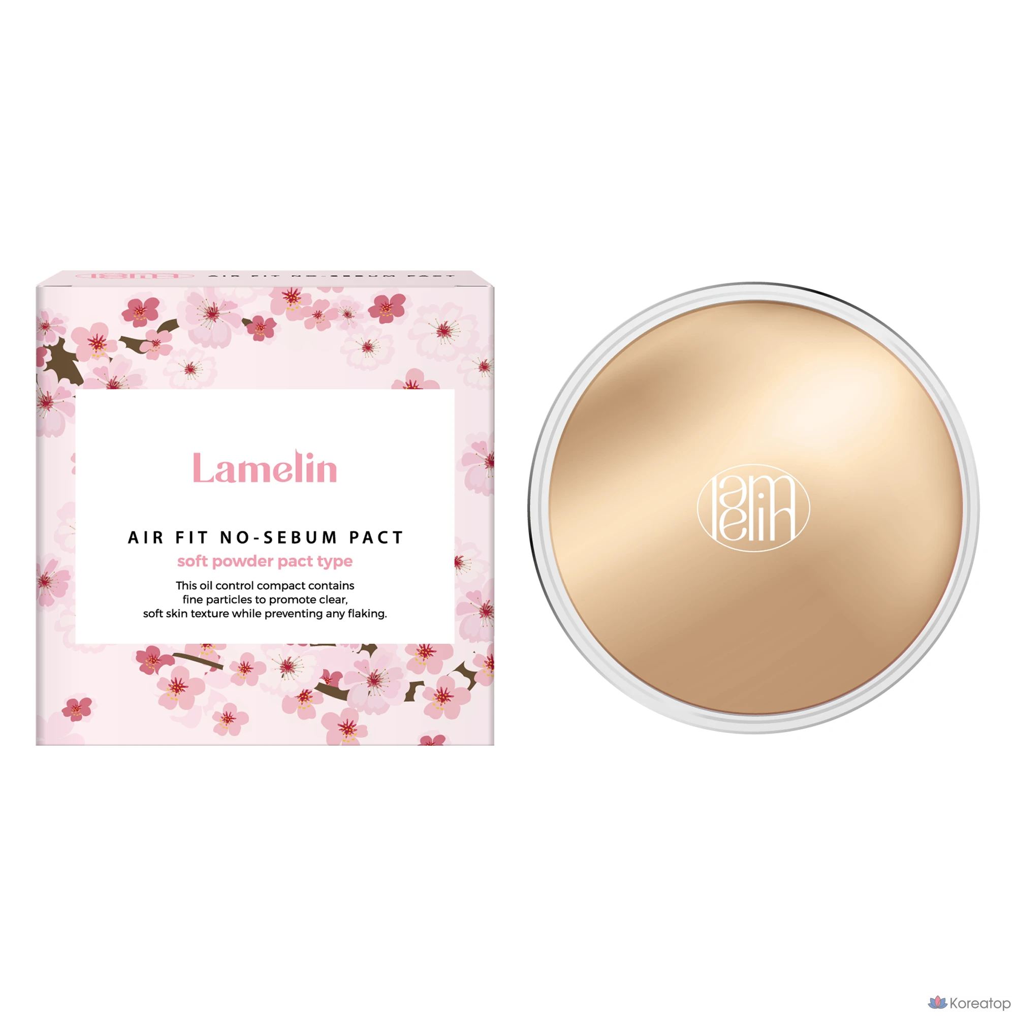 Lamelin Air Fit No-Sebum Pact, 12 г, белый, 1 шт.