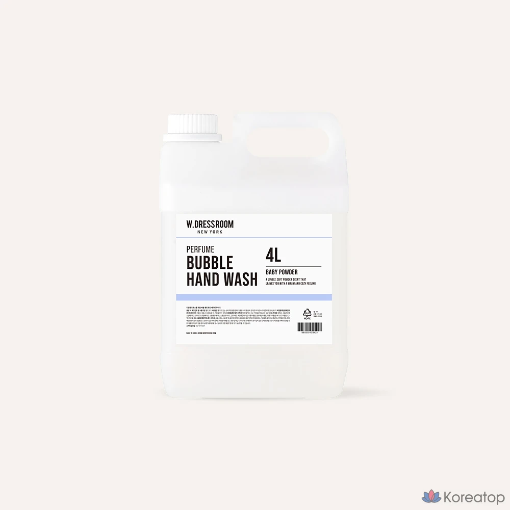 Пенообразующее мыло для рук W.Dressroom Perfume Bubble Hand Wash, оттенок Baby Powder, 4 л, 1 шт.