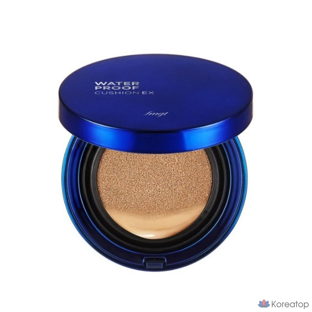 Водостойкая тональная основа The Face Shop Waterproof EX Cushion Foundation, 15 г, 201V, абрикосово-бежевый оттенок, 1 шт.