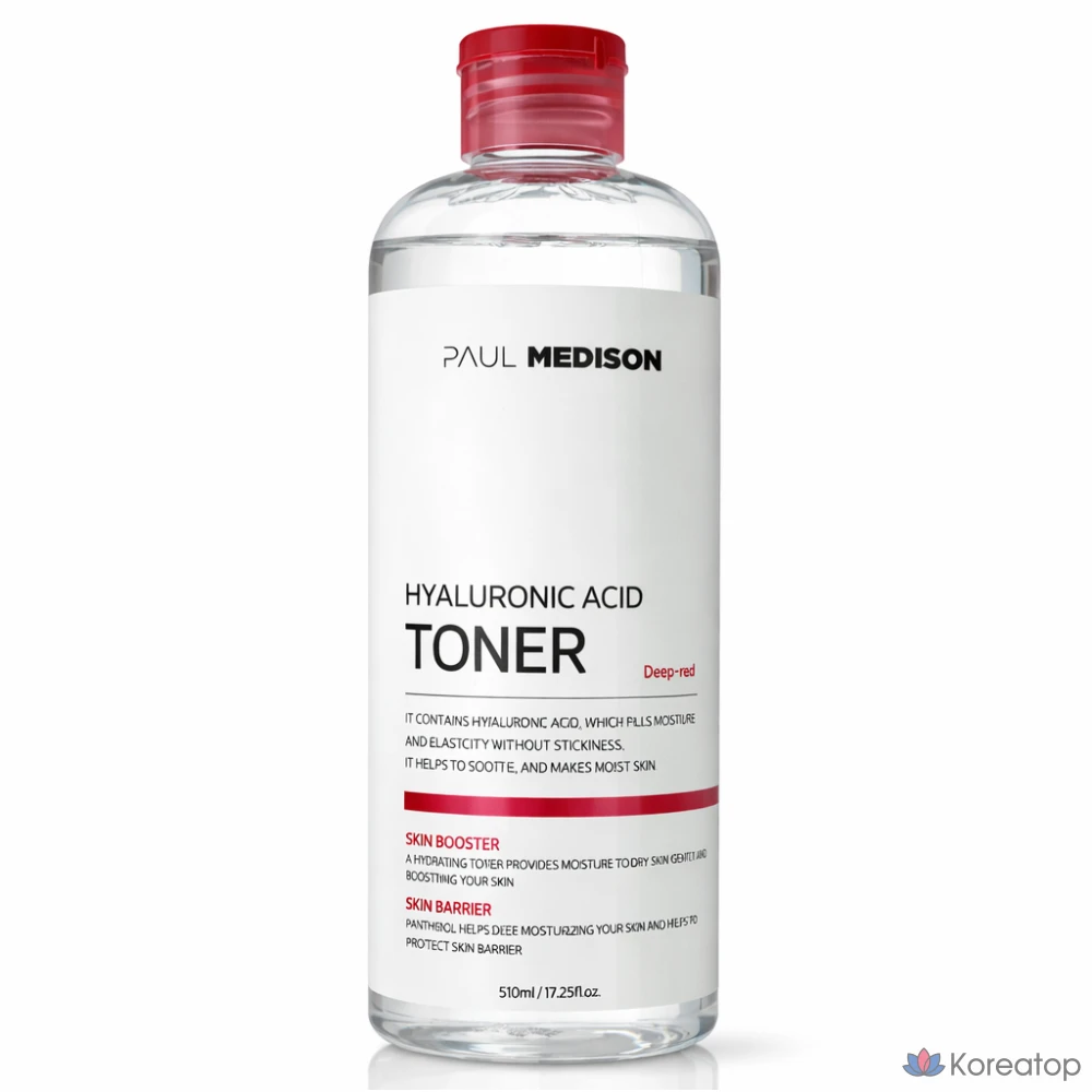 Тонер PAUL MEDISON Deep Red Hyaluronic Acid Toner, 510 мл, 1 шт.