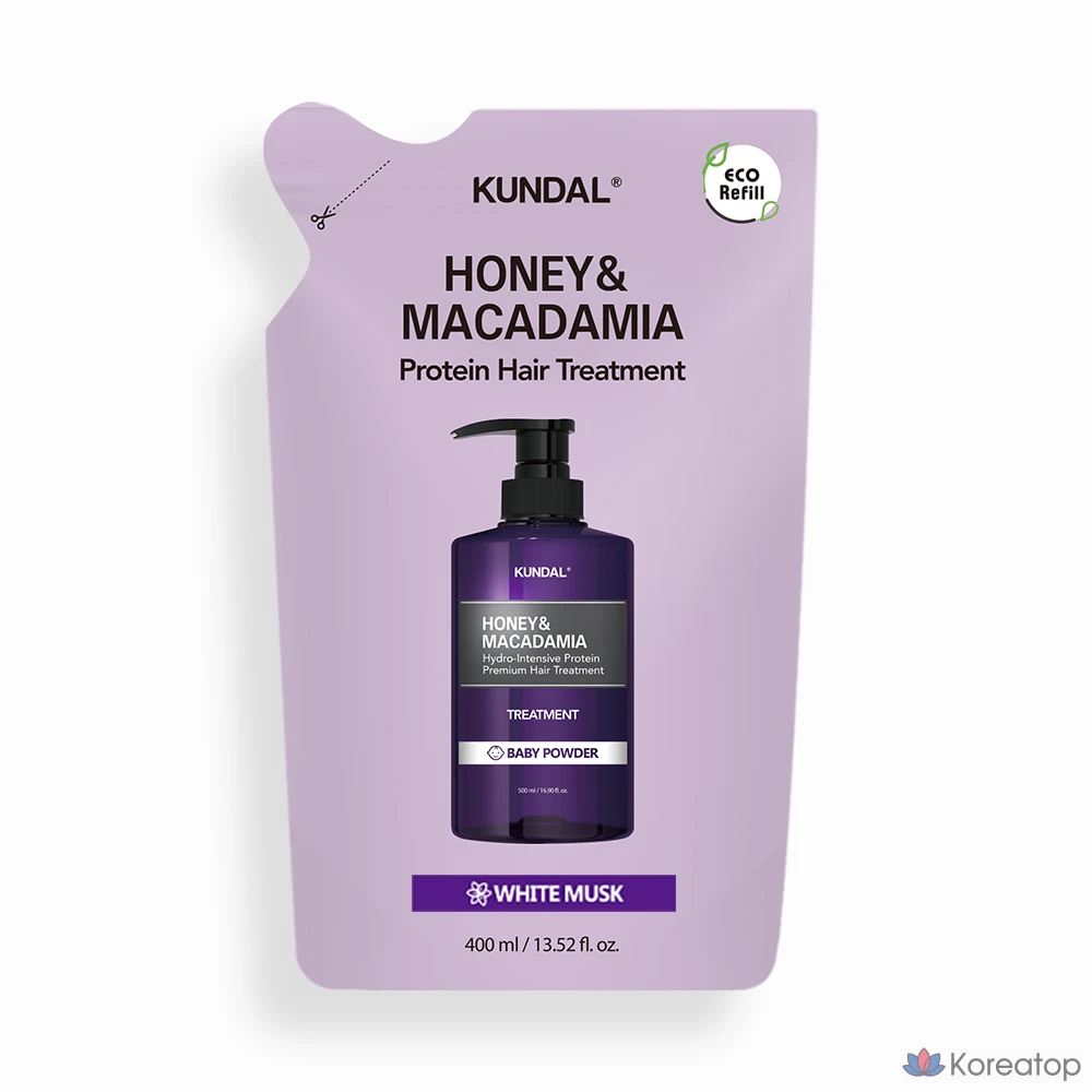 Триатмент-кондиционер Kundal Protein Treatment Refill Pack Baby Powder, 400 мл, 1 шт.