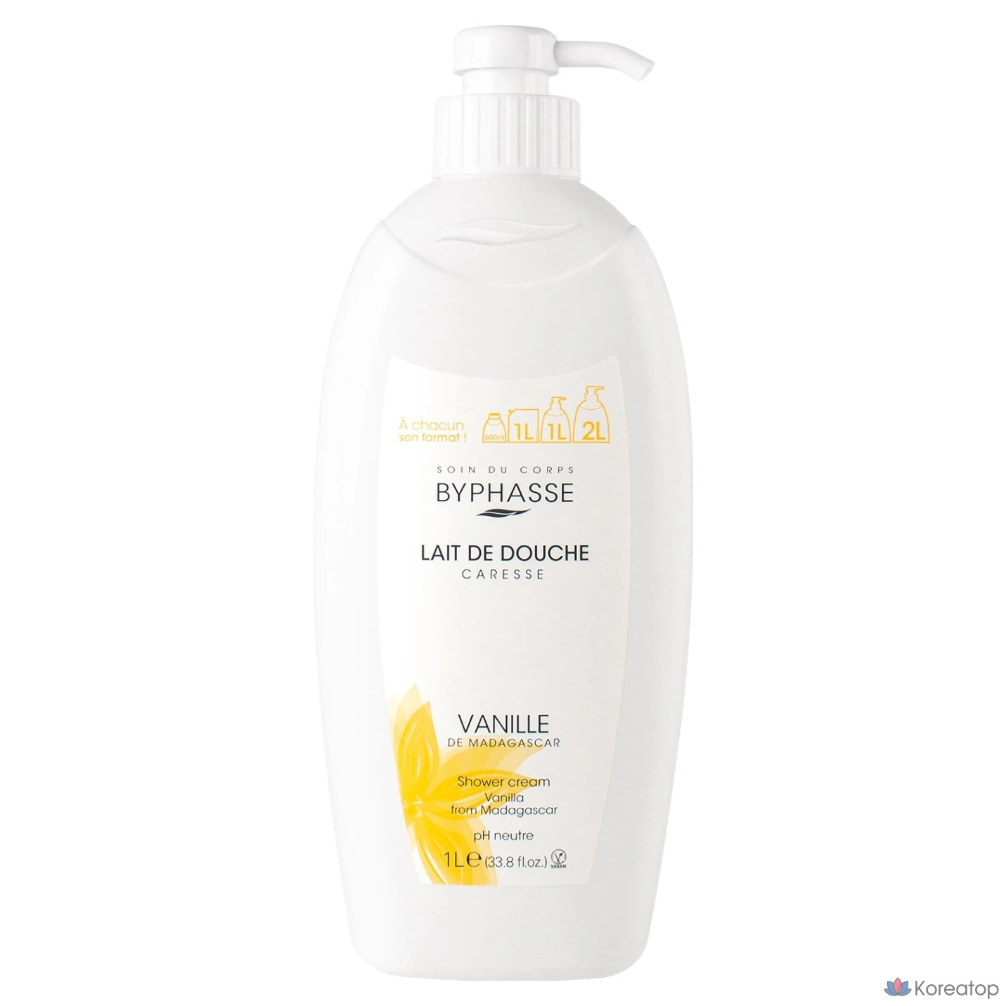 Гель для душа Byphasse ваниль, 1 л, 1 шт.