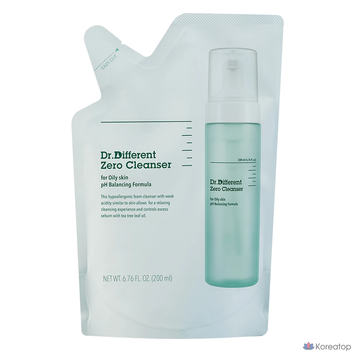 Сменный блок очищающего средства Dr. Different Zero для жирной кожи, 200 мл, 1 шт.