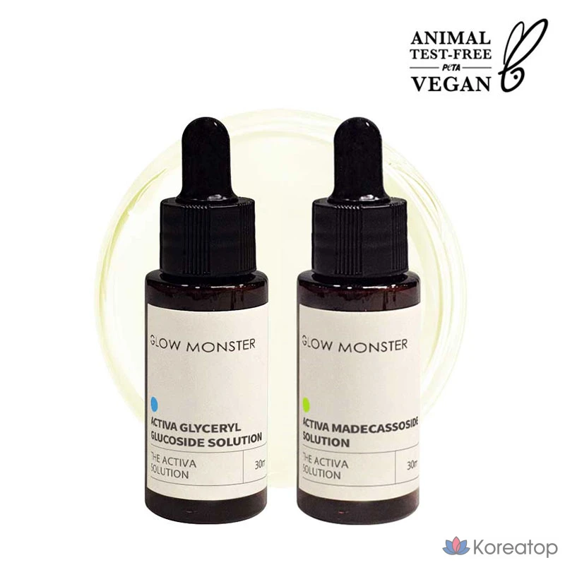 Glow Monster Activa Glyceryl Glucoside Solution 30ml + Activa Madecassoside Cica Solution 30ml, 1 шт.