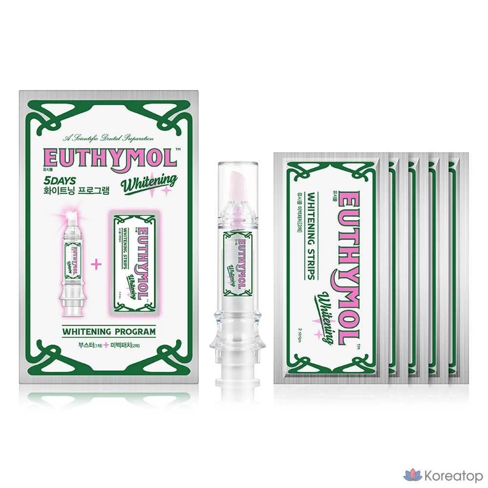 Набор для ухода Euthymol Whitening Program Teeth Whitening Booster + Patch 5-piece Set, 1 шт.