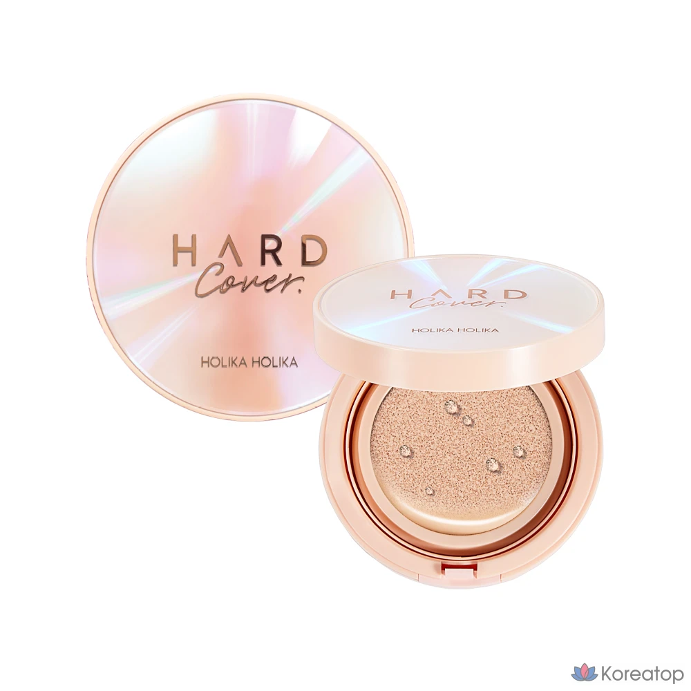 Кушон Holika Holika Hard Cover Glow EX Cushion Foundation (Set: Case + Refill), оттенок 02 Petal, 14 г + 14 г, 1 шт.