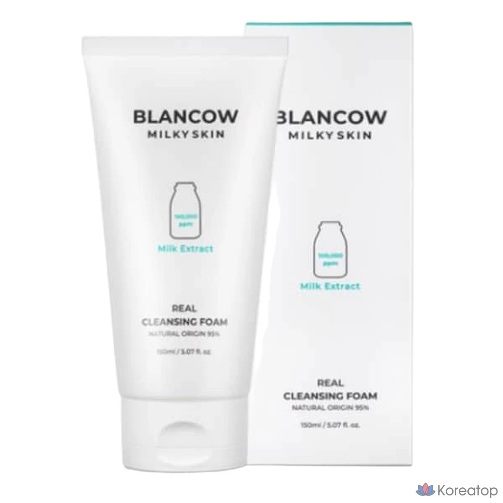 Очищающая пенка Blancow Real Milk Cleansing Foam, 150 мл, 1 шт.
