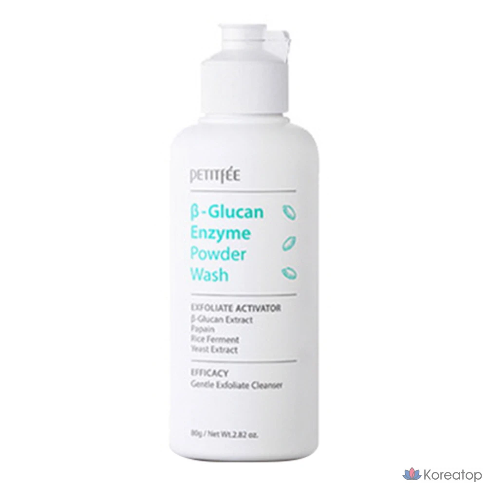 Порошок для умывания Petitfee с бета-глюканом и ферментами, 80 г, 1 упаковка.
