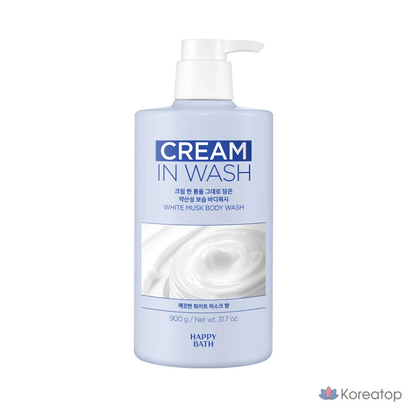 Гель для душа Happy Bath Cream In Body Wash White Musk, 900 г, 1 шт.