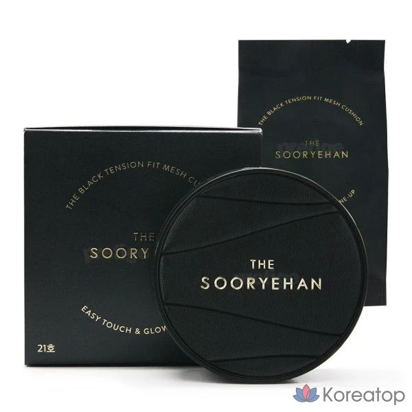 Кушон Sooryehan The Black Tension Fit Mesh Cushion, 13 г, 1 шт. (основной блок + сменный блок)