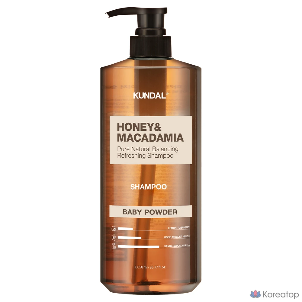 Шампунь Kundal Honey & Macadamia Nature Shampoo Baby Powder, 1.458 л, 1 шт.