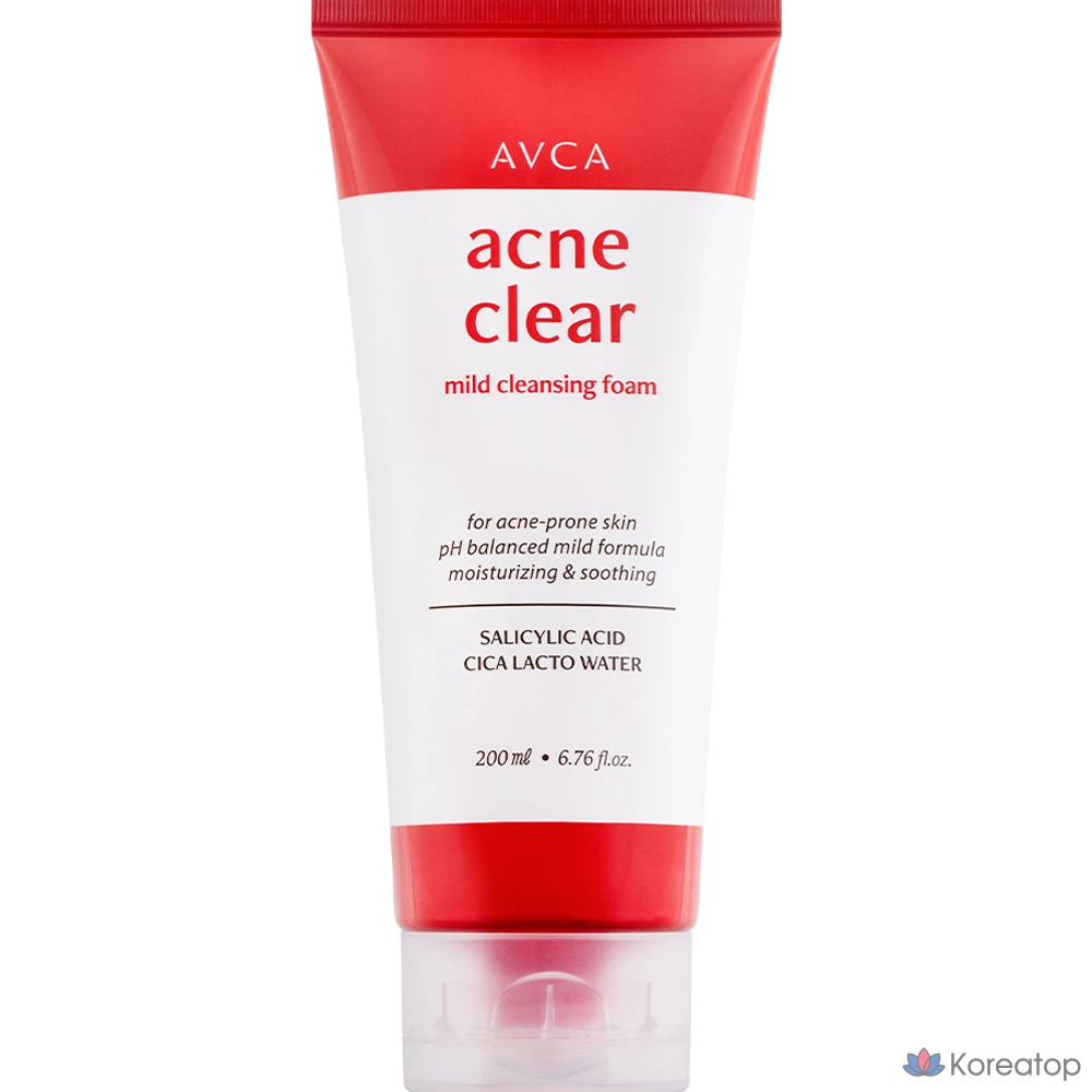 AVCA Прозрачная очищающая пенка от прыщей, 200 мл, 1 шт.
