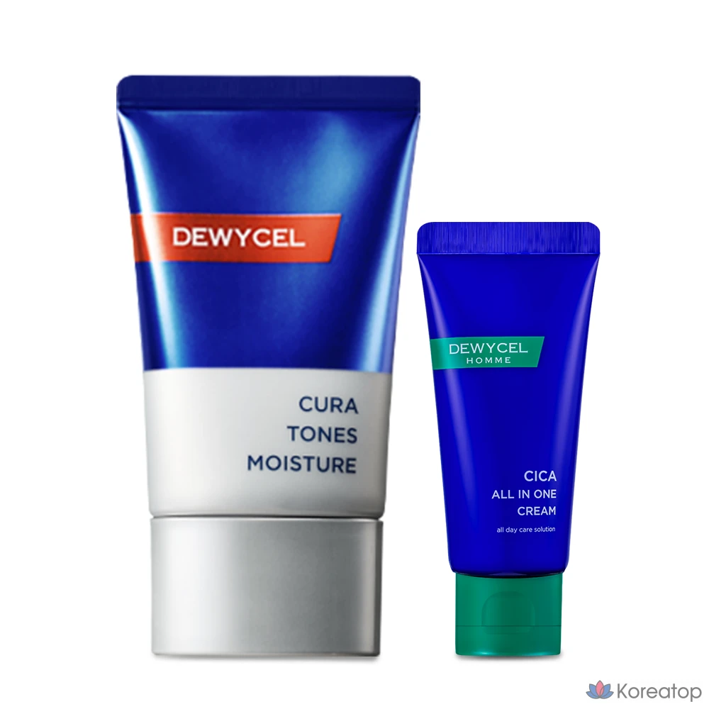Dewycell Homme Curatones Moisture 40ml SPF50+ PA+++ Cica All-in-One 30ml Natural Cover Tone Care Skin Lotion Duo Set, 1 шт., 1 набор